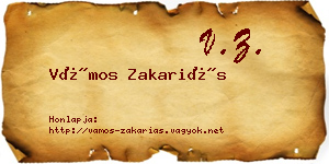 Vámos Zakariás névjegykártya